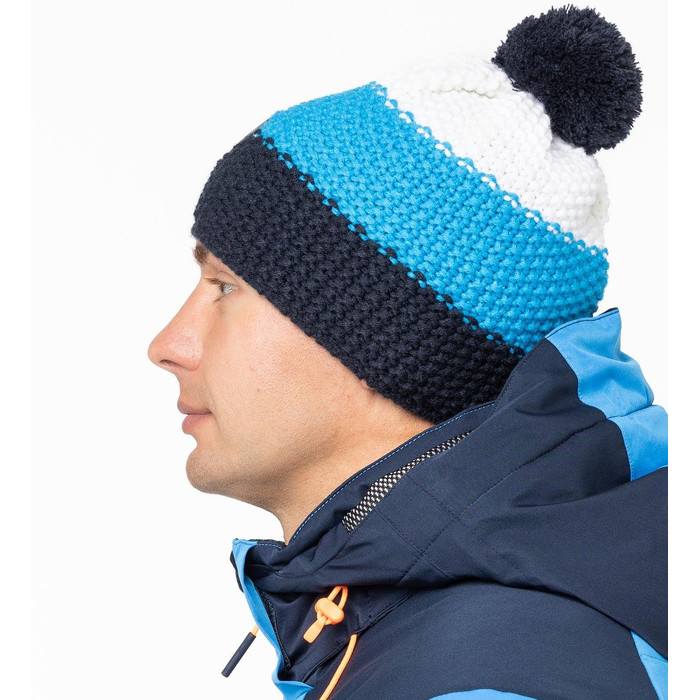 Шапка вязаная GTS Corn Knit 3 полоски (черный/синий)