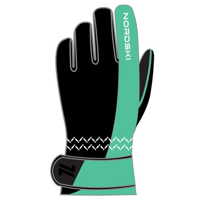 Перчатки лыжные NORDSKI Arctic Membrane Jr. (черный/зеленый)