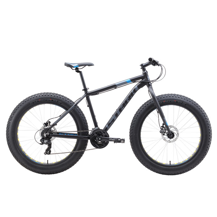 Велосипед STARK Fat 26.2 HD (черный/голубой/серый) (2019)