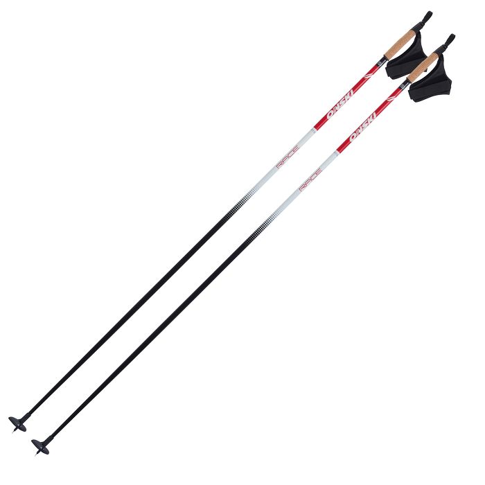 Лыжные палки ONSKI (Z61324) Race Carbon (Карбон 100%) (красный/белый)