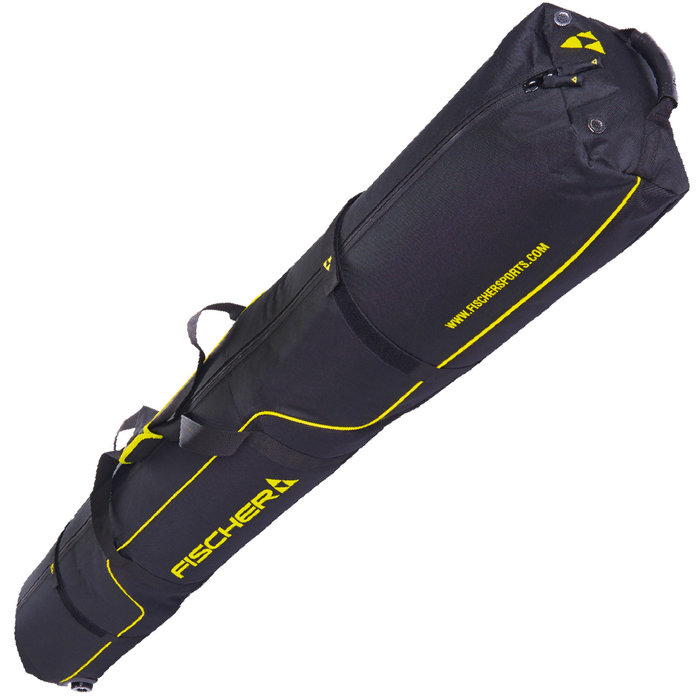 Чехол для беговых лыж FISCHER XC с колёсами на 5 пар (черный/серый)