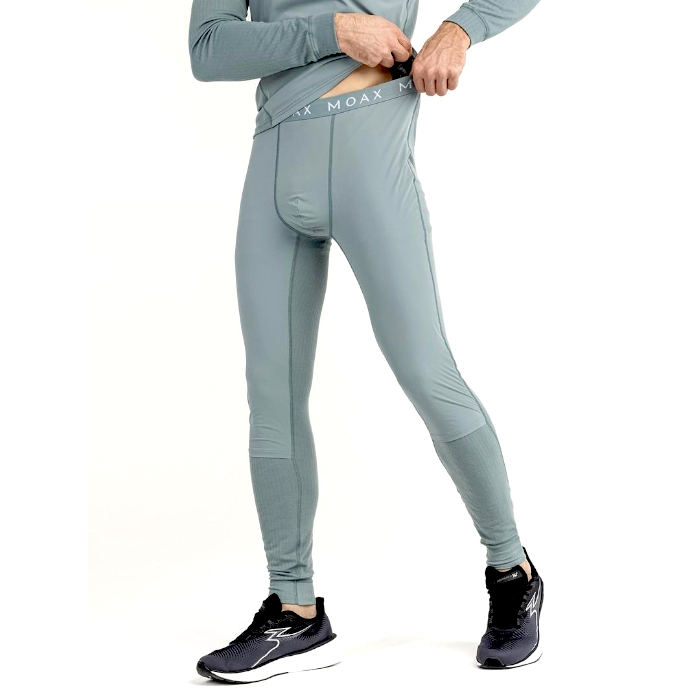 Термобелье мужское (низ) MOAX Race Wind (серый/зеленый)