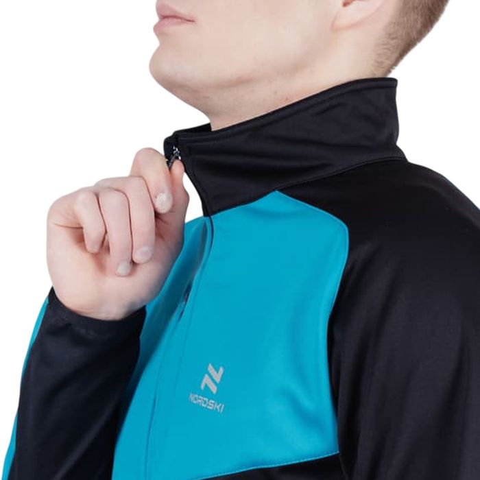 Куртка разминочная NORDSKI Premium (голубой/черный)