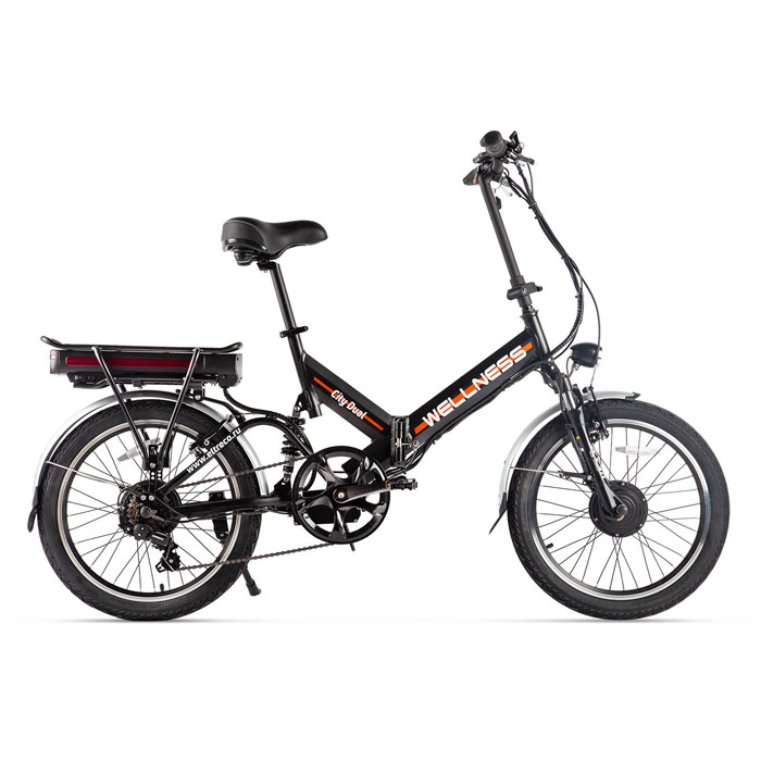 Электровелосипед WELLNESS CITY DUAL 2x350 Wh (матовый черный) (2019)