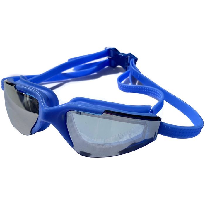 Очки для плавания SPORTEX взрослые, зеркальные, мягкая нерегулируемая переносица (синий)