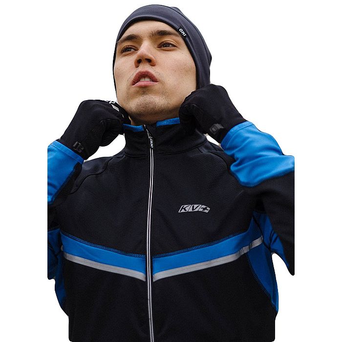 Куртка разминочная KV+ Premium (черный/синий)