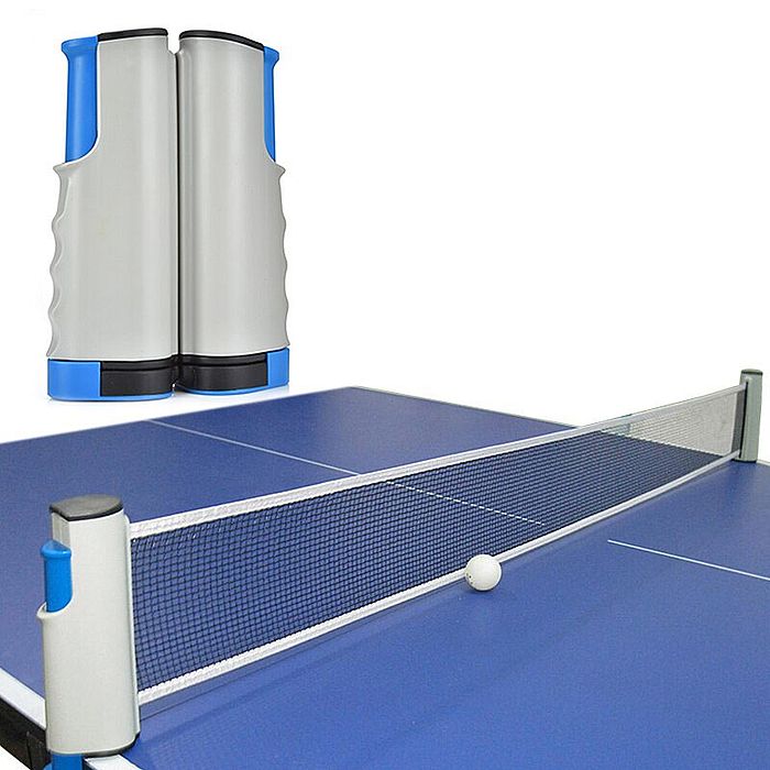 Аксессуары для настольного тенниса SPORTEX сетка с креплением, в чехле (серый/синий)