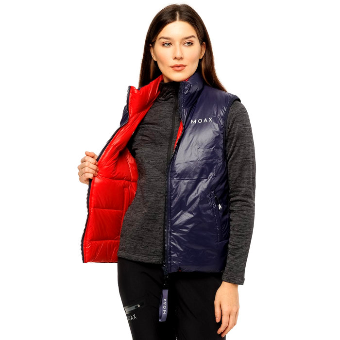 Жилет утепленный женский MOAX Club Duo (красный/синий)