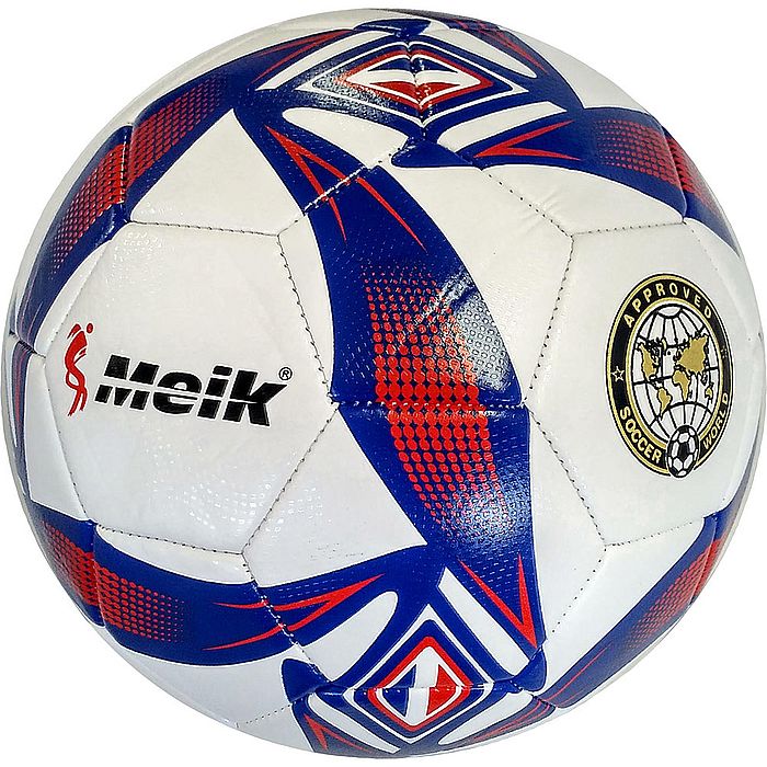 Мяч футбольный MEIK (086-2, 4-сл, TPU+PVC 2.7, 410-420 гр., маш. сш.) (белый/синий/красный)