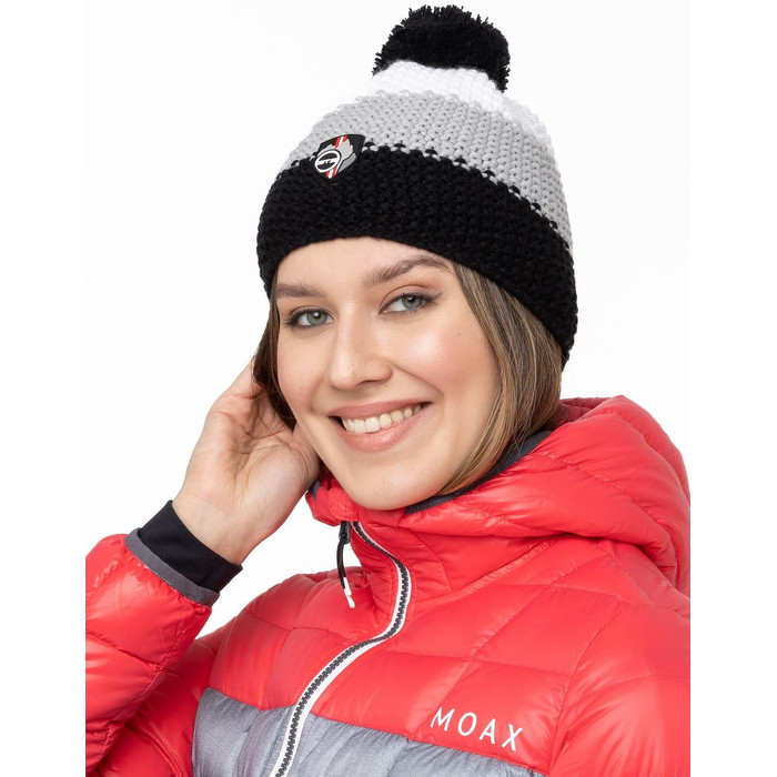 Шапка вязаная GTS Corn Knit 3 полоски (черный/серый)