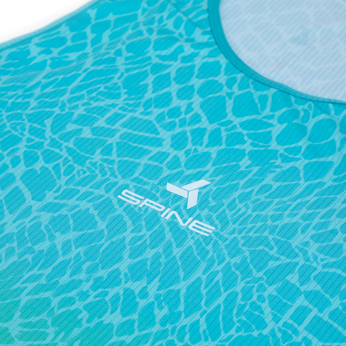 Майка для бега мужская SPINE Running (зеленый/голубой)