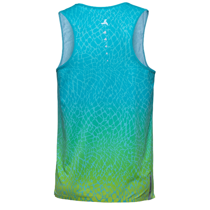 Майка для бега мужская SPINE Running (зеленый/голубой)