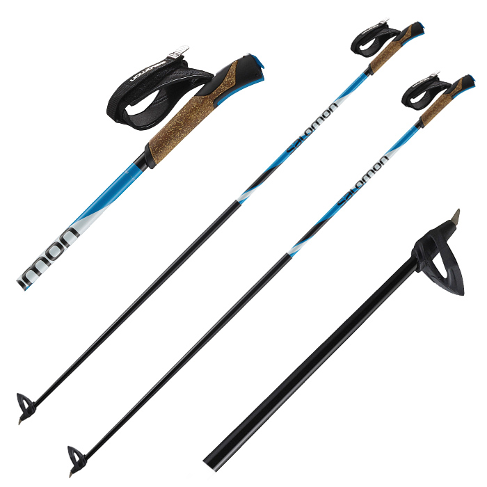 Лыжные палки SALOMON (L41154900) R 30 Click (Карбон 30%+Стекло 70%) (голубой/черный)