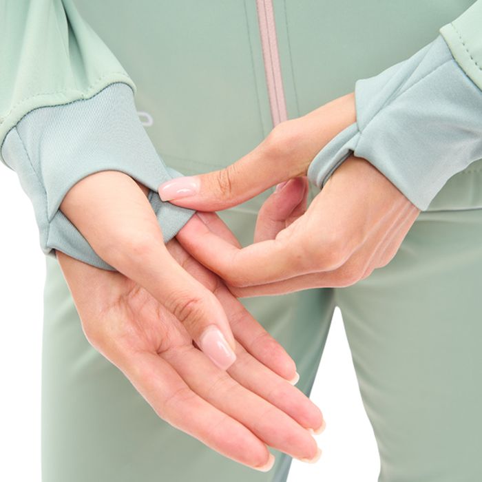 Куртка разминочная женская NORDSKI Pro (зеленый/розовый)