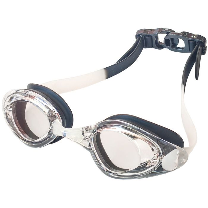 Очки для плавания SPORTEX взрослые, мягкая переносица, силикон, ТПУ (черный/белый)