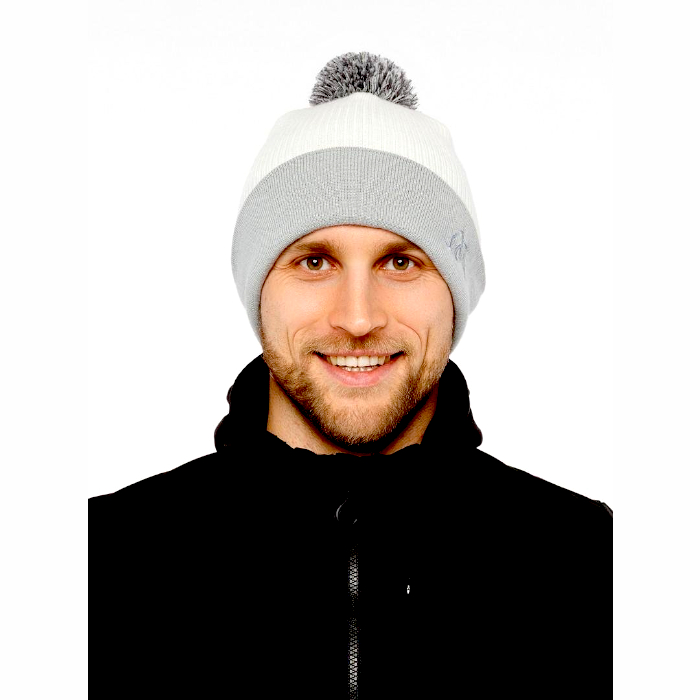 Шапка вязаная MOAX Club (белый/серый)