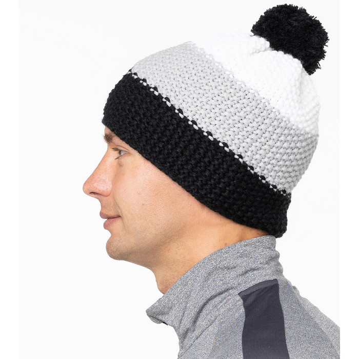 Шапка вязаная GTS Corn Knit 3 полоски (черный/серый)