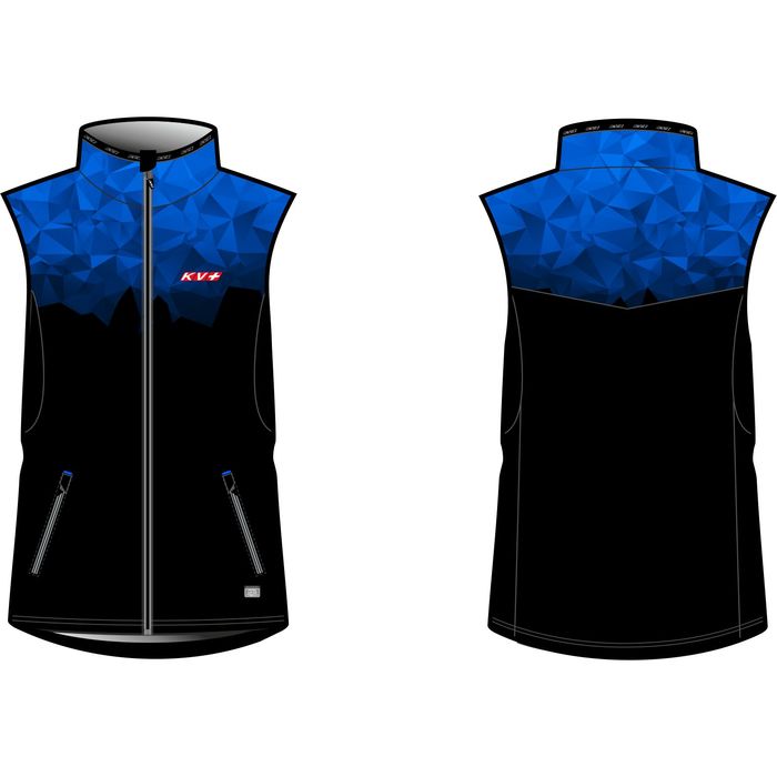 Жилет разминочный KV+  Tornado Jacket (черный/синий)