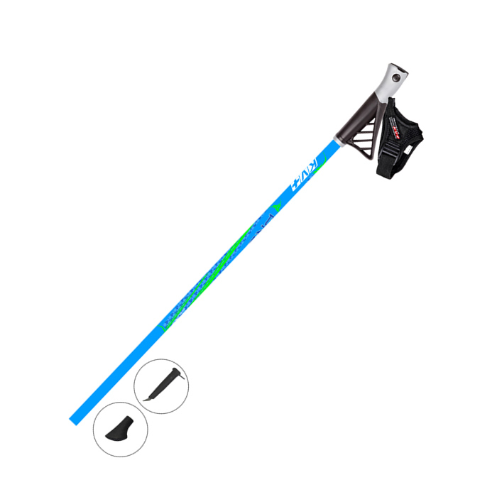 Палки для скандин. ходьбы KV+ (9W09EC) PRESTIGE Ergo Clip Nordic Walking pole (Карбон) (голубой)