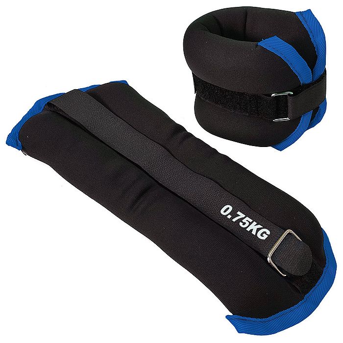 Утяжелитель SPORTEX "ALT Sport" (2х0,75 кг) (нейлон, в сумке), метал. дробь (черный/синий)